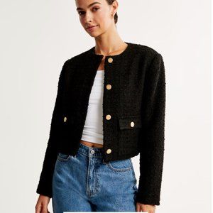 NWT Abercrombie & Fitch Collarless Tweed Jacket